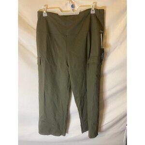 NWT New Womens Plus Size 22W 24W 2X Army‎ Green workout Leggings Pants Stretch
